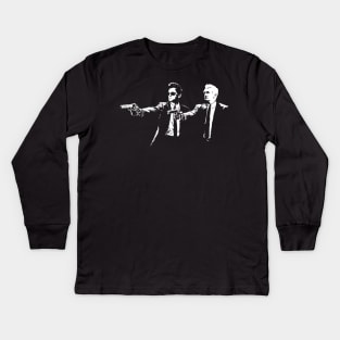 Good Omens Crowley Aziraphale Bansky Pulp Fiction Kids Long Sleeve T-Shirt